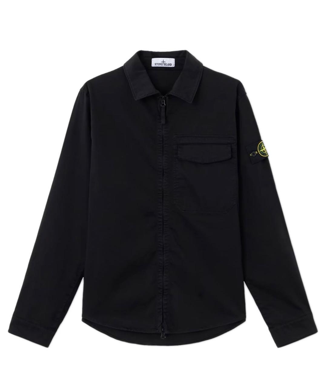 STONE ISLAND Черная хлопковая куртка, фото 9