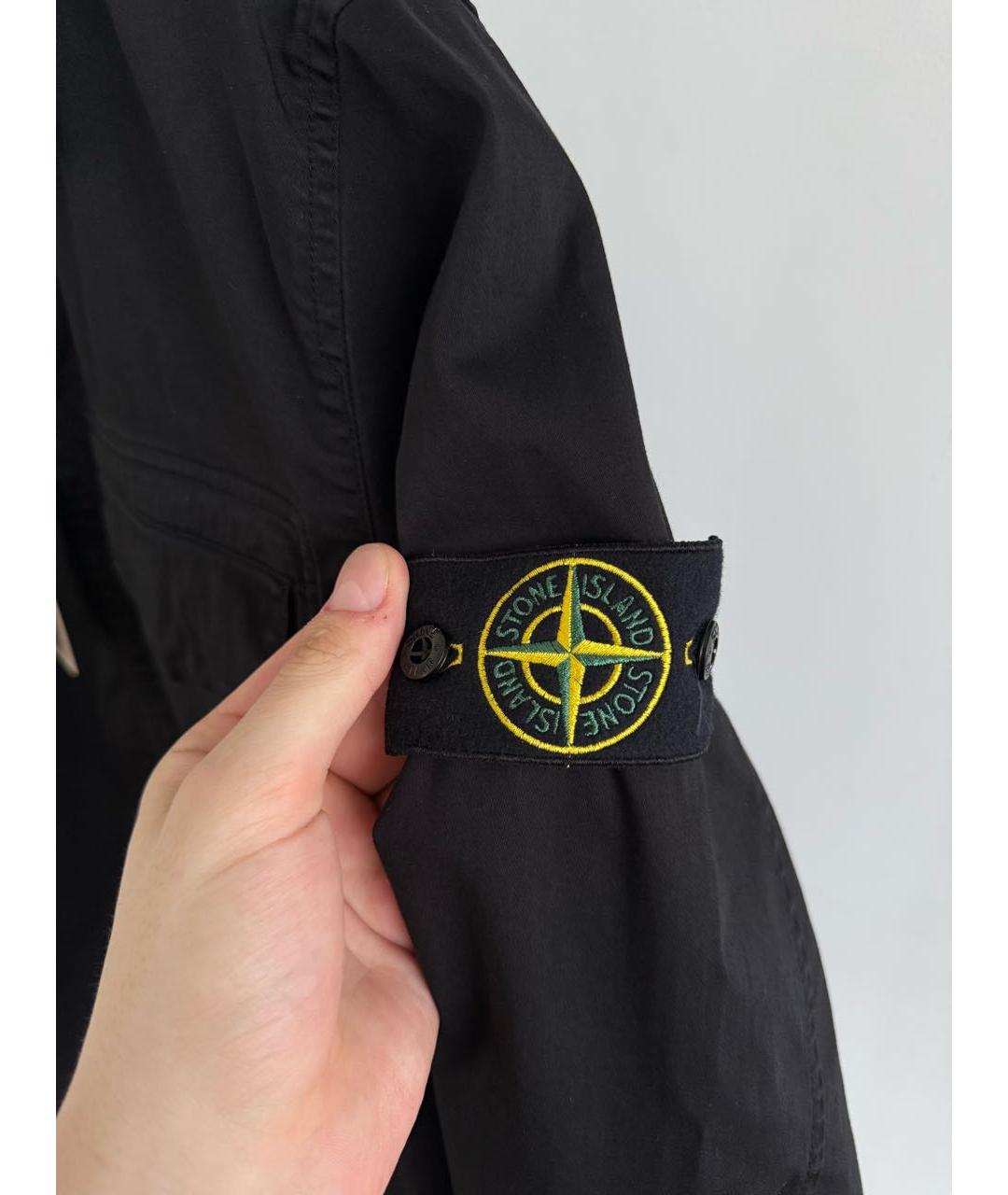 STONE ISLAND Черная хлопковая куртка, фото 5