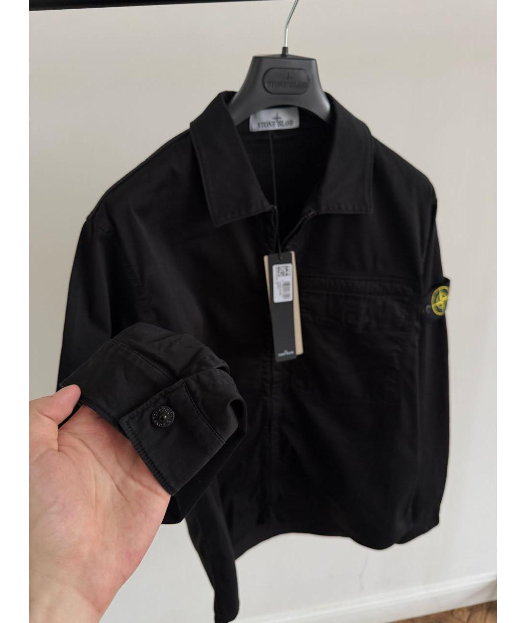 STONE ISLAND Черная хлопковая куртка, фото 4