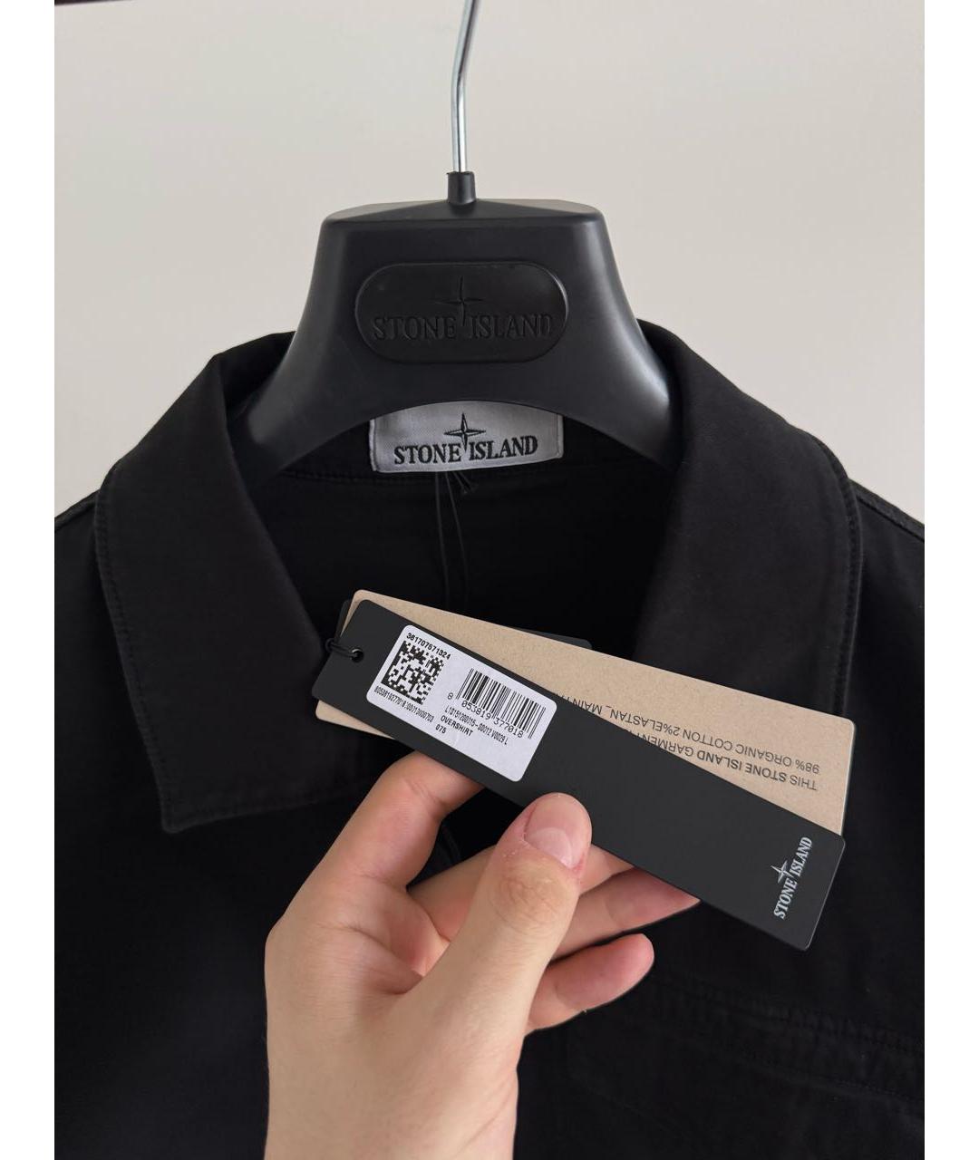 STONE ISLAND Черная хлопковая куртка, фото 3