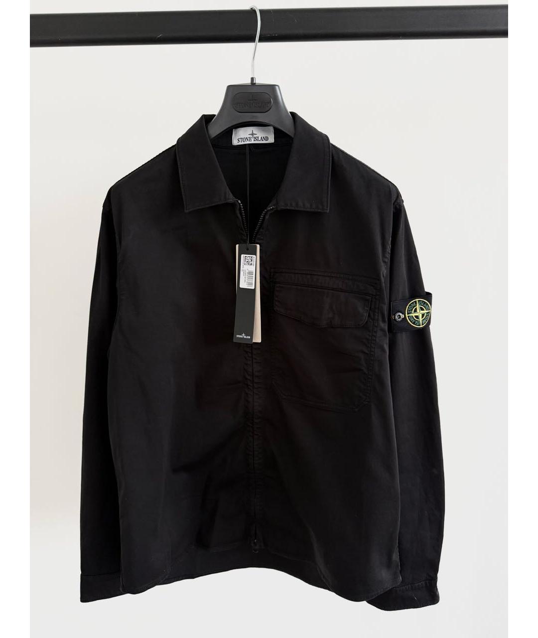 STONE ISLAND Черная хлопковая куртка, фото 2