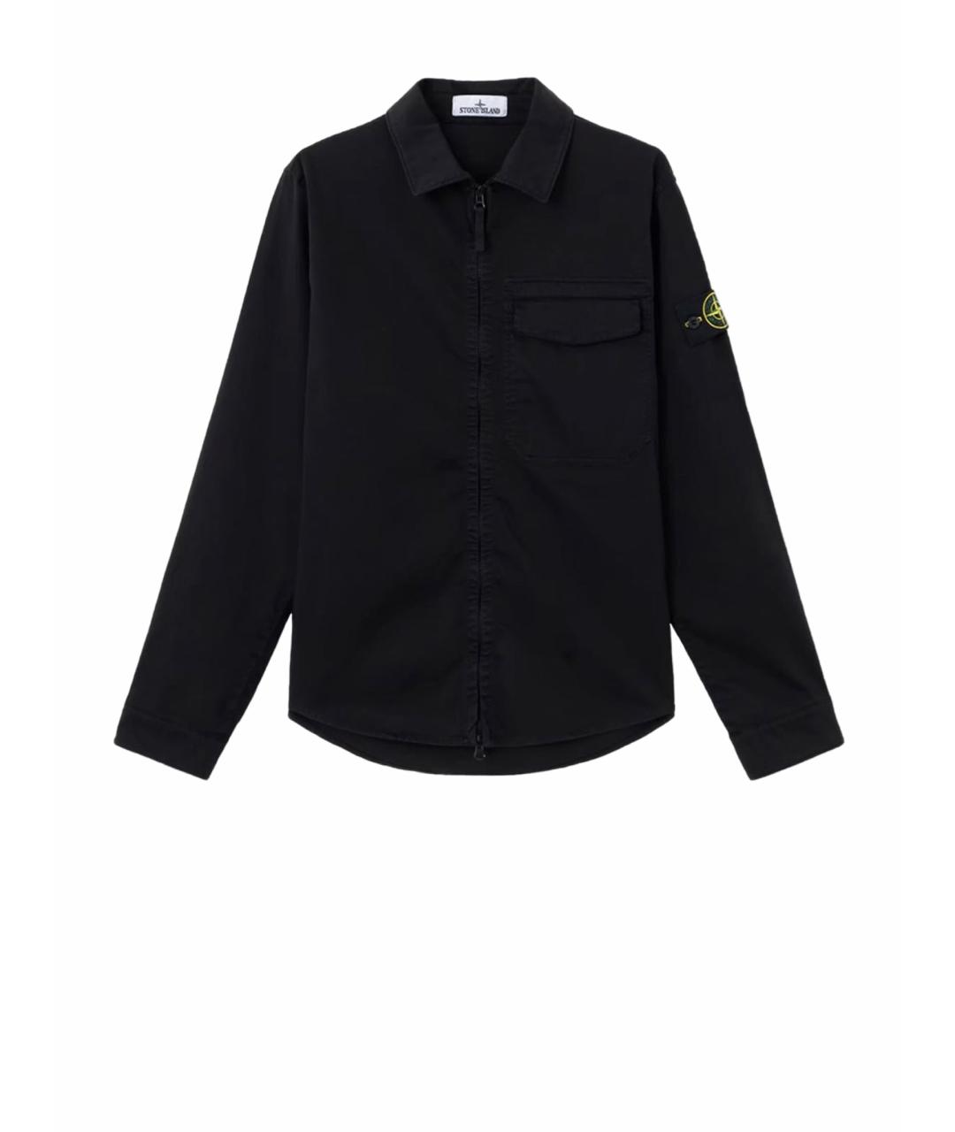 STONE ISLAND Черная хлопковая куртка, фото 1