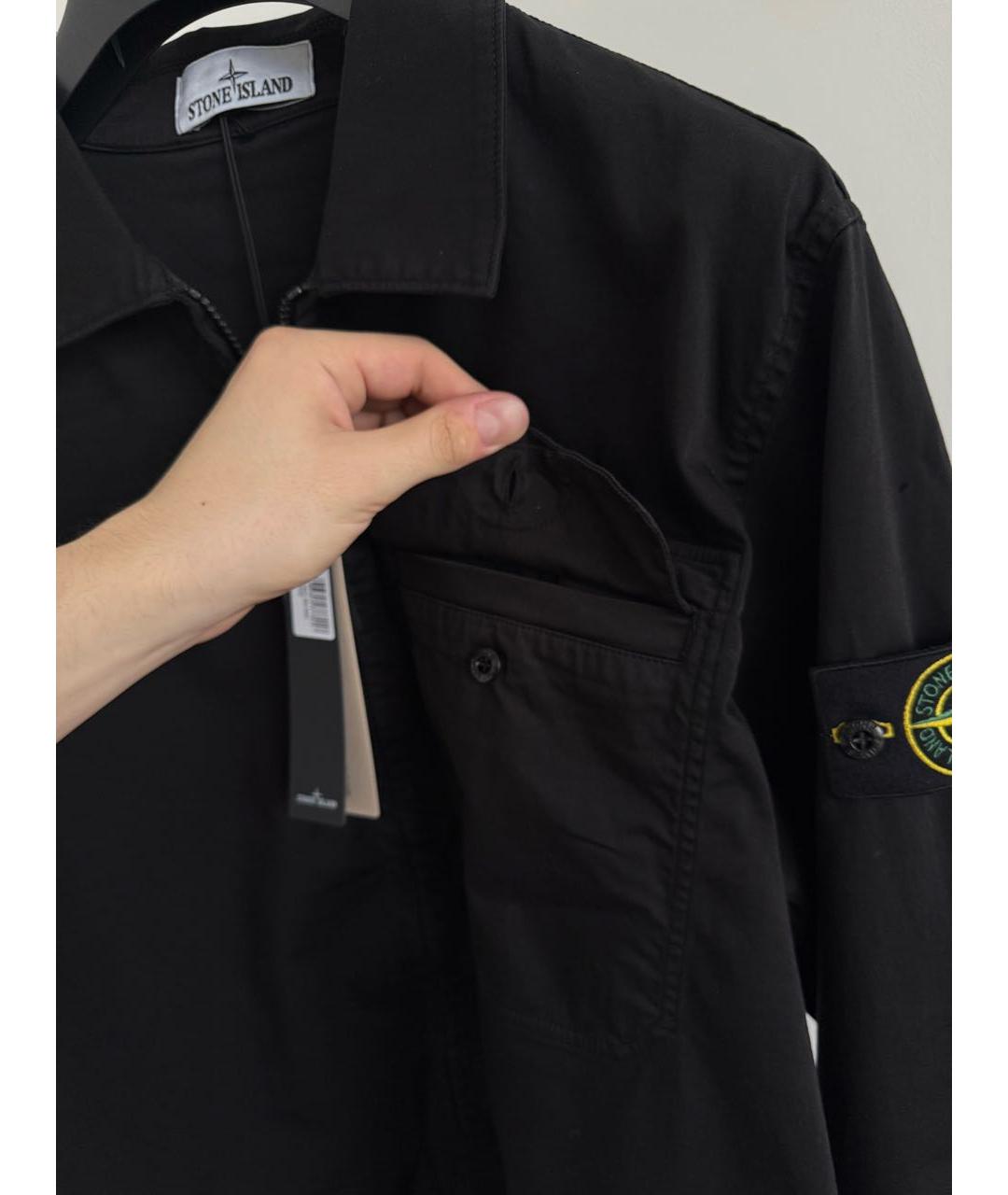 STONE ISLAND Черная хлопковая куртка, фото 7