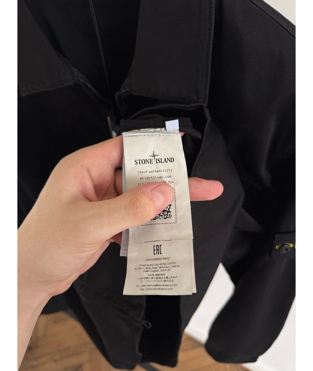 STONE ISLAND Черная хлопковая куртка, фото 6