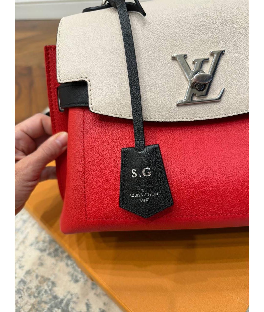 LOUIS VUITTON Красная кожаная сумка с короткими ручками, фото 7