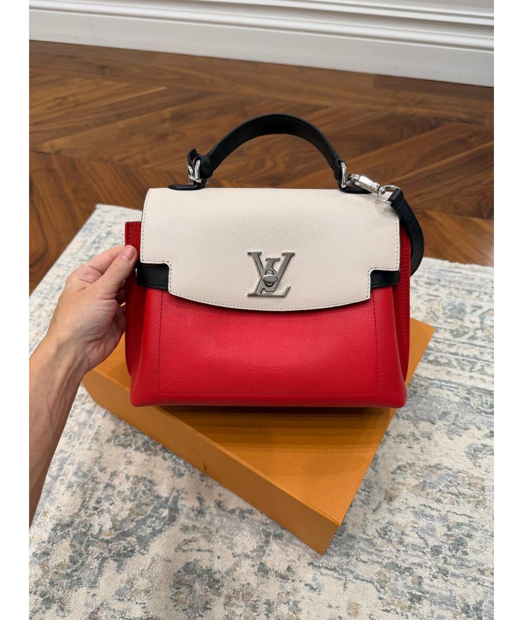 LOUIS VUITTON Красная кожаная сумка с короткими ручками, фото 8