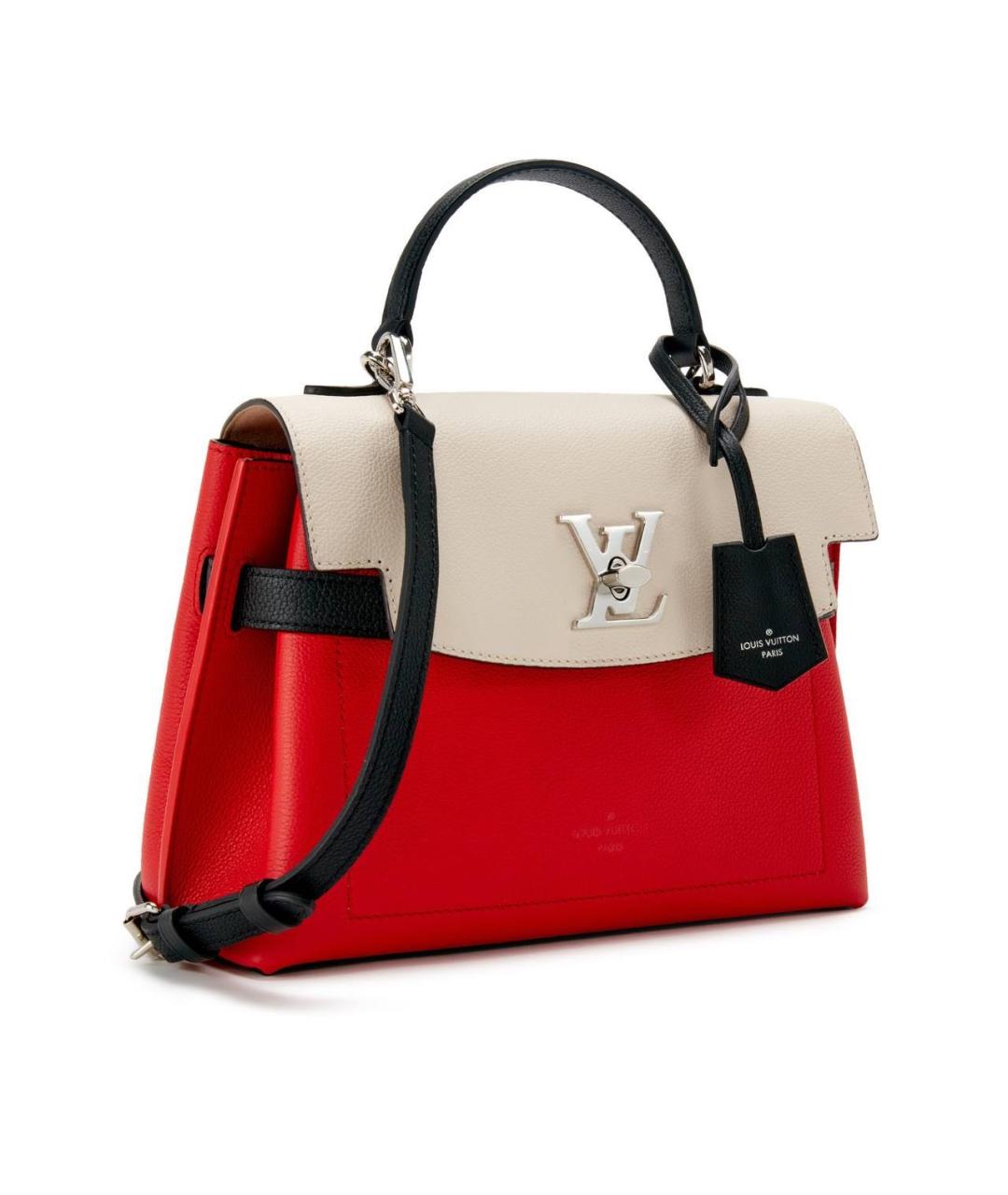 LOUIS VUITTON Красная кожаная сумка с короткими ручками, фото 3