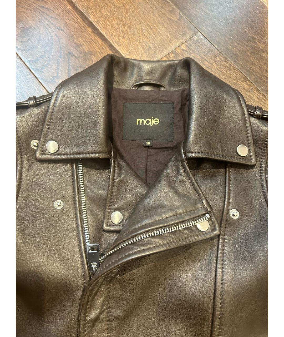 MAJE Черная кожаная куртка, фото 6