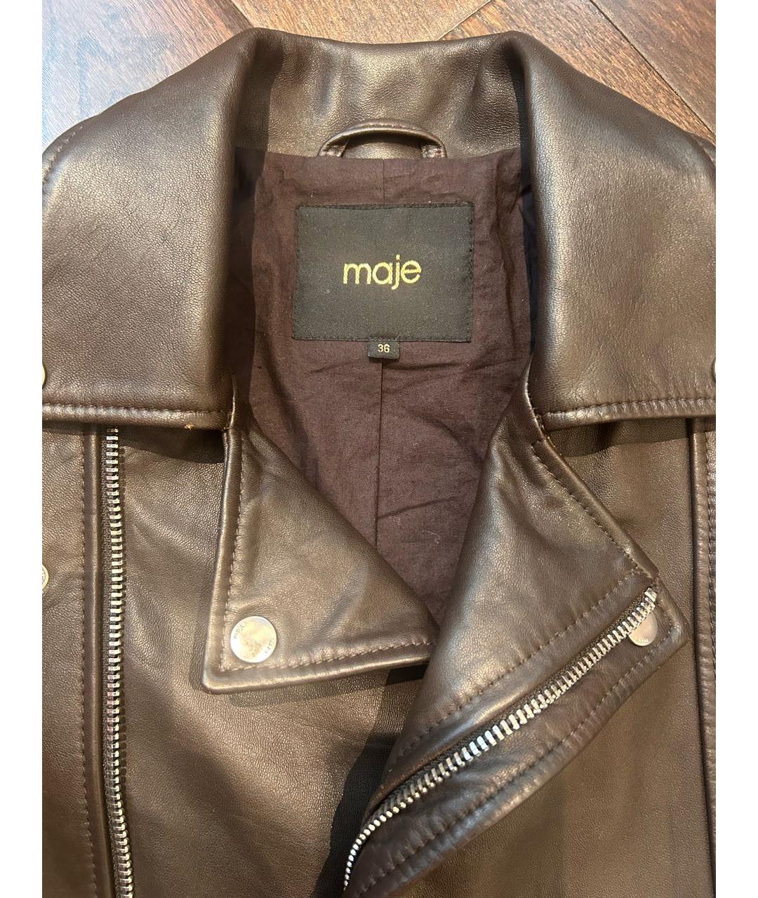 MAJE Черная кожаная куртка, фото 3