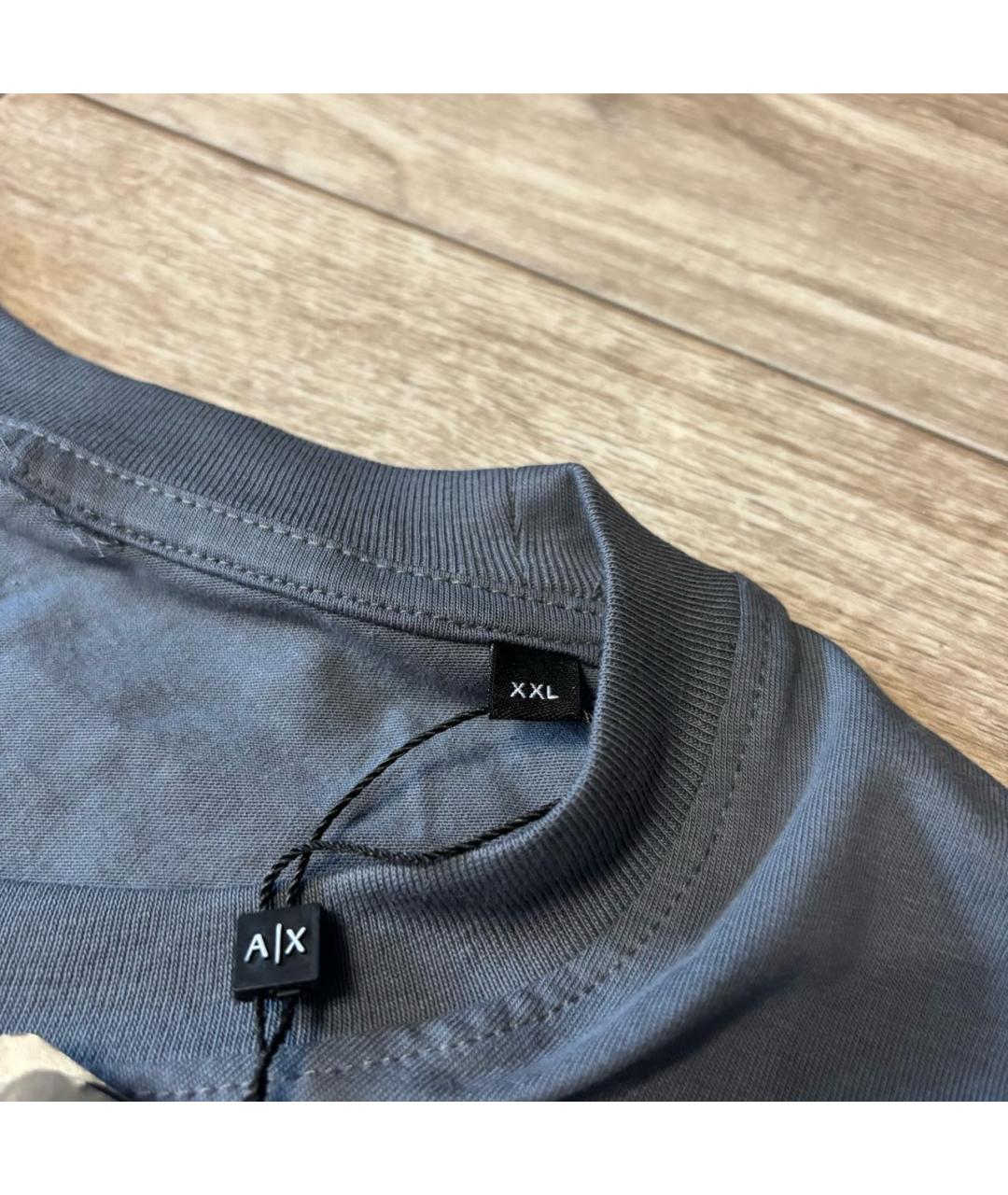 ARMANI EXCHANGE Антрацитовая хлопковая футболка, фото 4