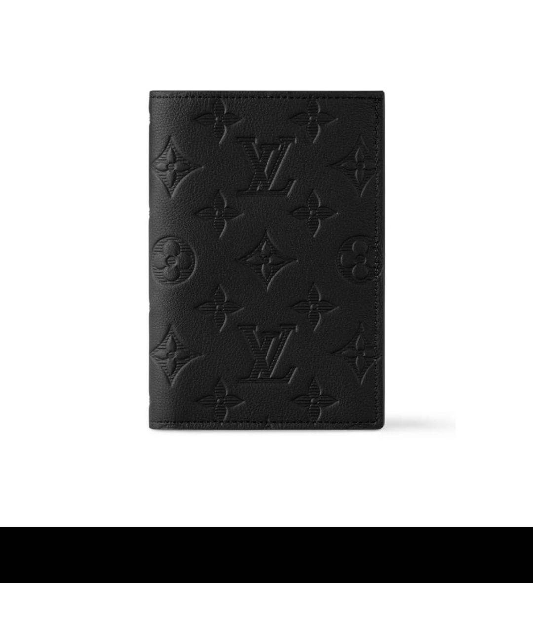 LOUIS VUITTON Черный кожаный кошелек, фото 4