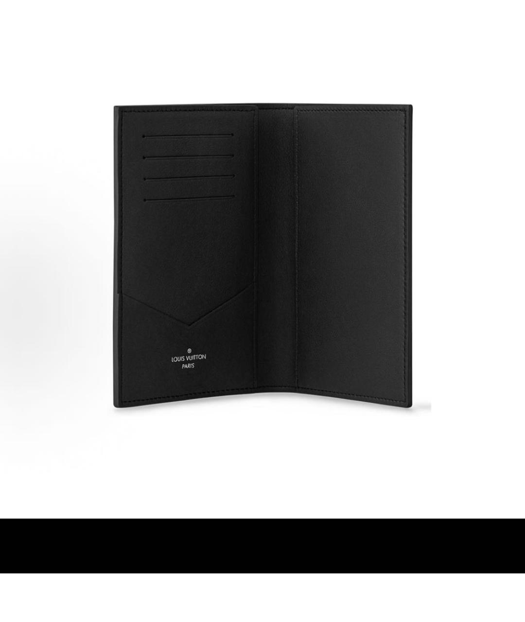 LOUIS VUITTON Черный кожаный кошелек, фото 2