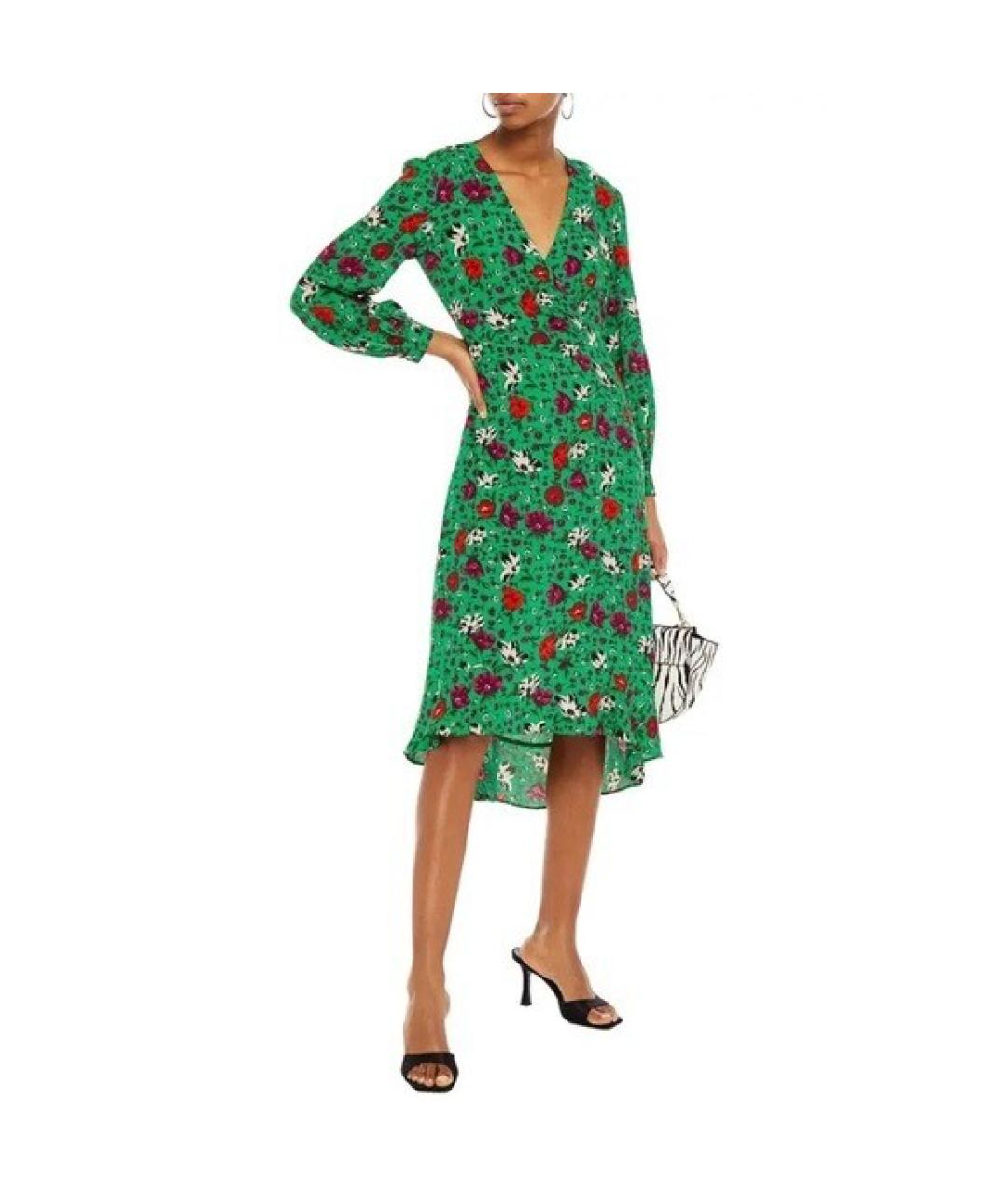 BA&SH Зеленые вискозное повседневное платье, фото 3