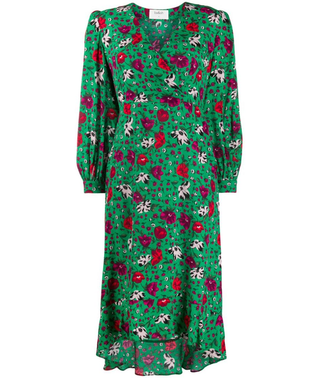 BA&SH Зеленые вискозное повседневное платье, фото 9