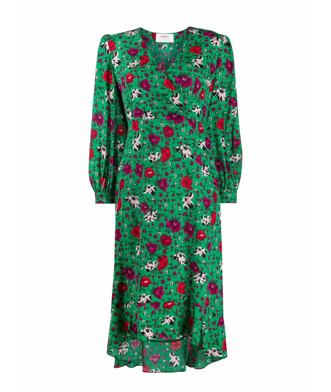 BA&SH Зеленые вискозное повседневное платье, фото 1