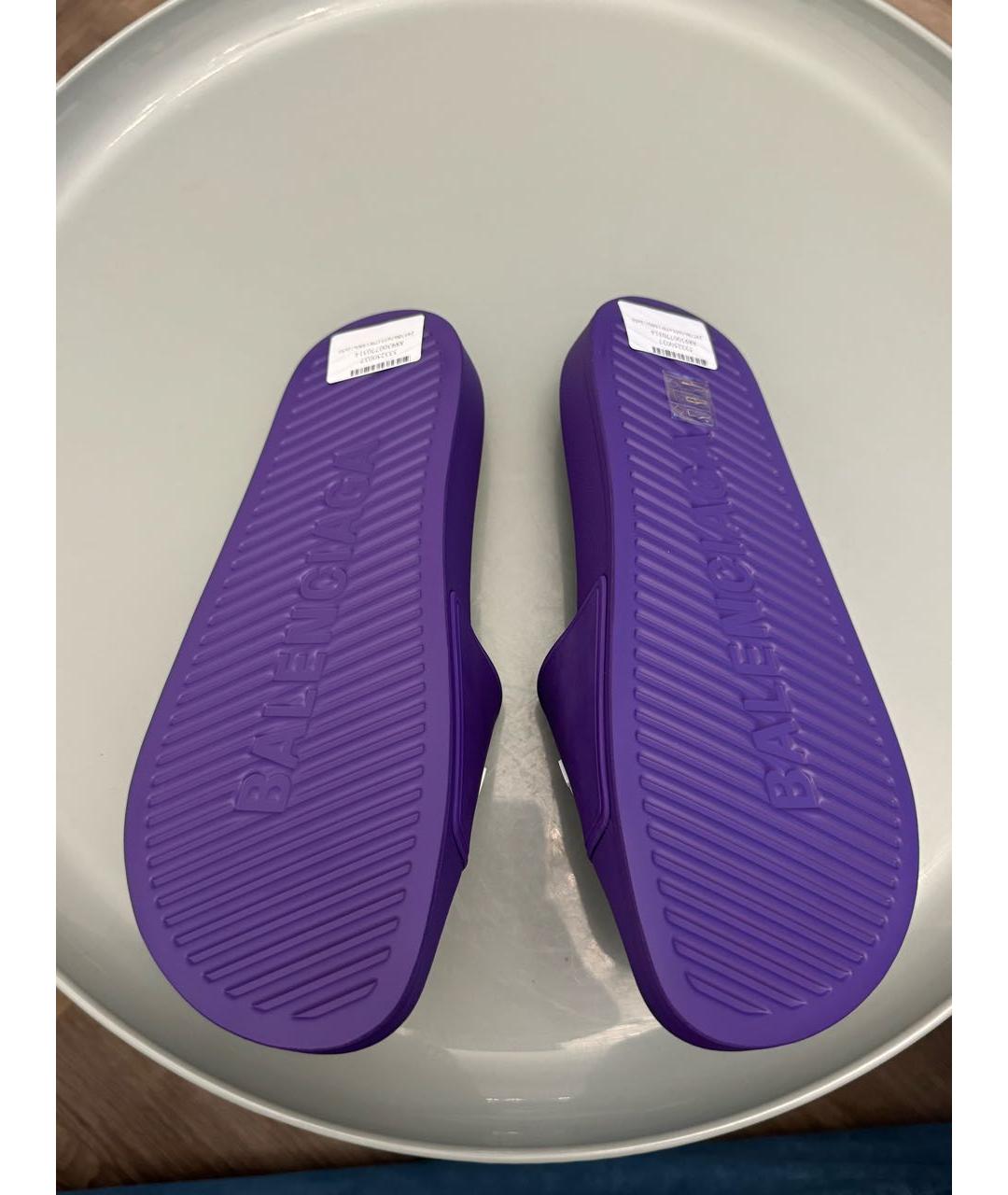 BALENCIAGA Фиолетовые шлепанцы, фото 5
