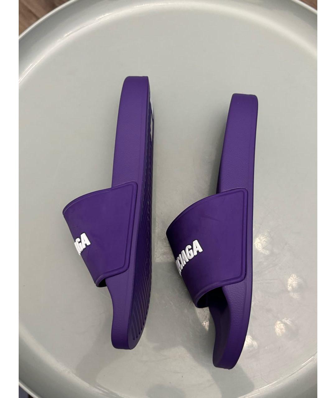 BALENCIAGA Фиолетовые шлепанцы, фото 4