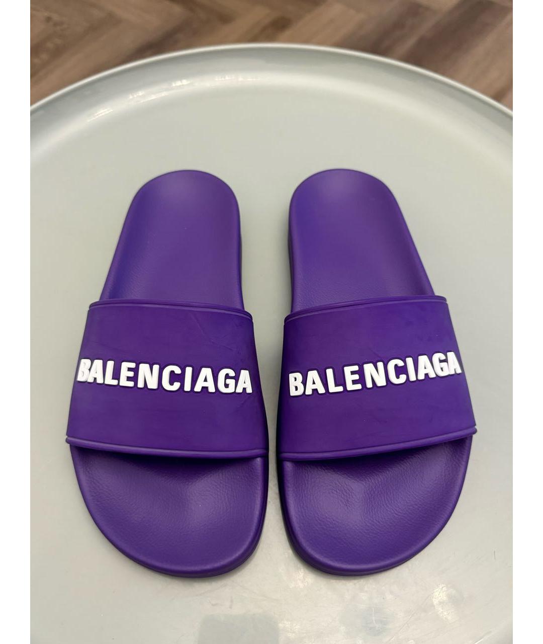 BALENCIAGA Фиолетовые шлепанцы, фото 2