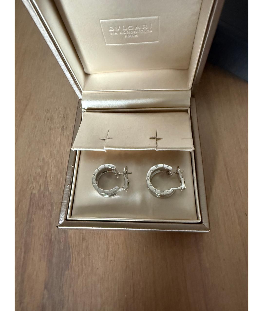 BVLGARI Серебряные серьги из белого золота, фото 7