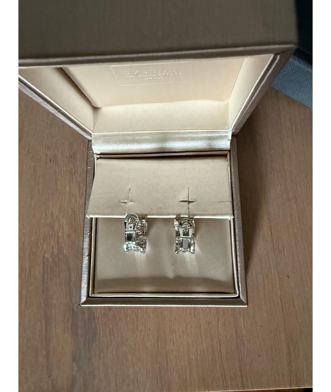 BVLGARI Серебряные серьги из белого золота, фото 2