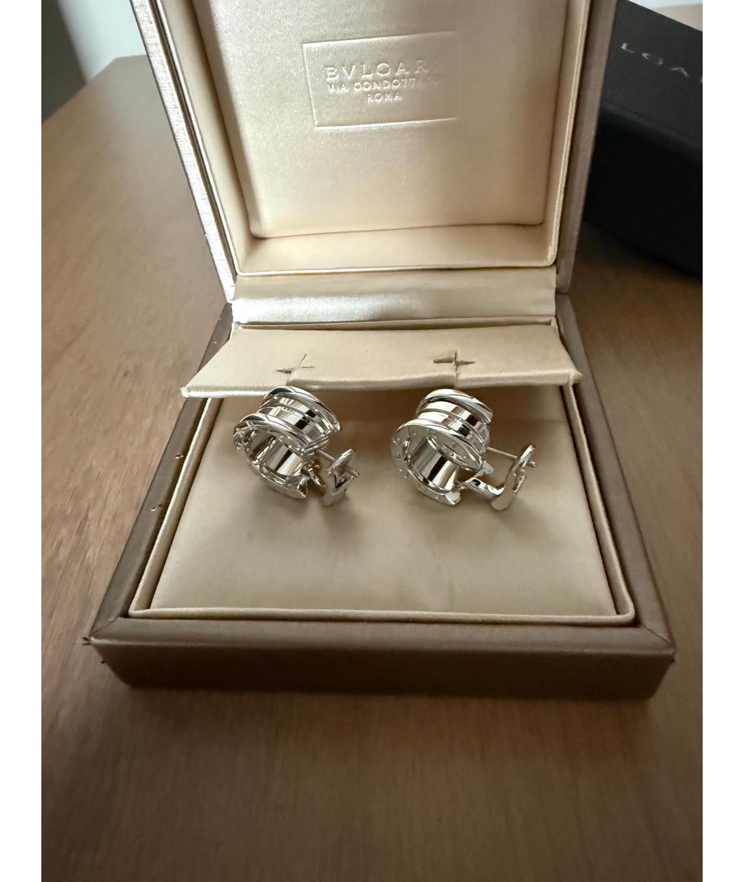 BVLGARI Серебряные серьги из белого золота, фото 5