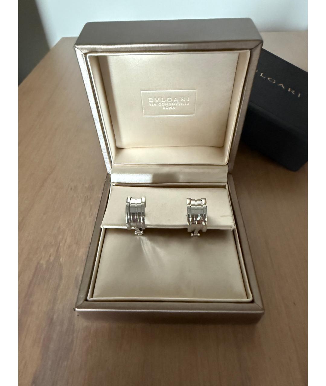 BVLGARI Серебряные серьги из белого золота, фото 8