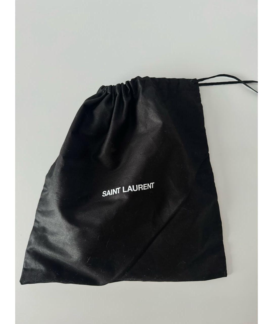 SAINT LAURENT Черный кожаный ремень, фото 4