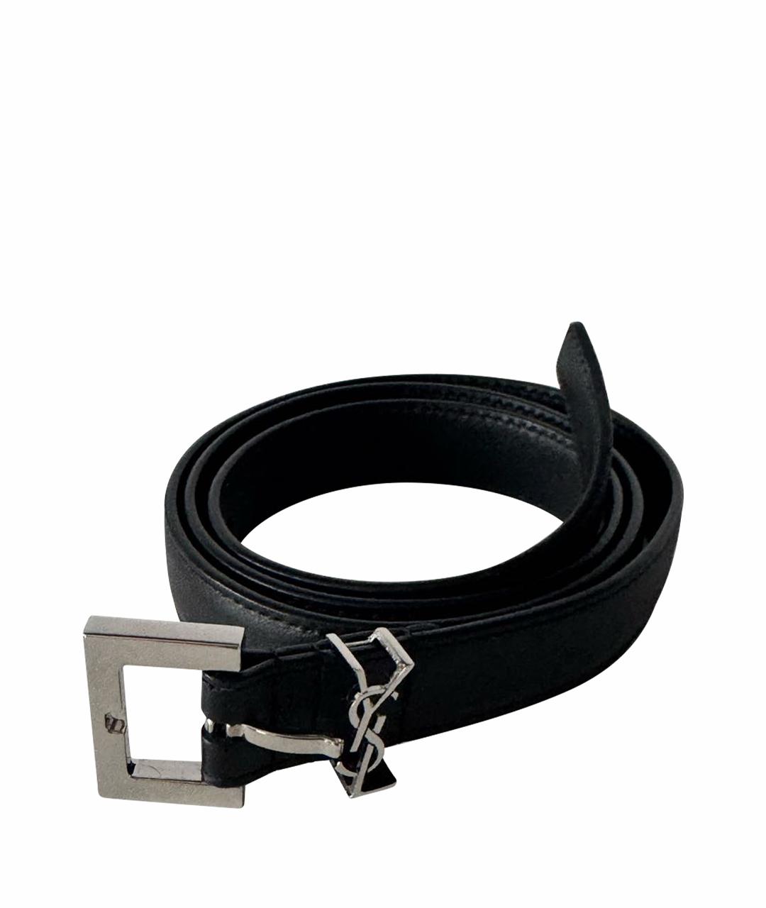 SAINT LAURENT Черный кожаный ремень, фото 1