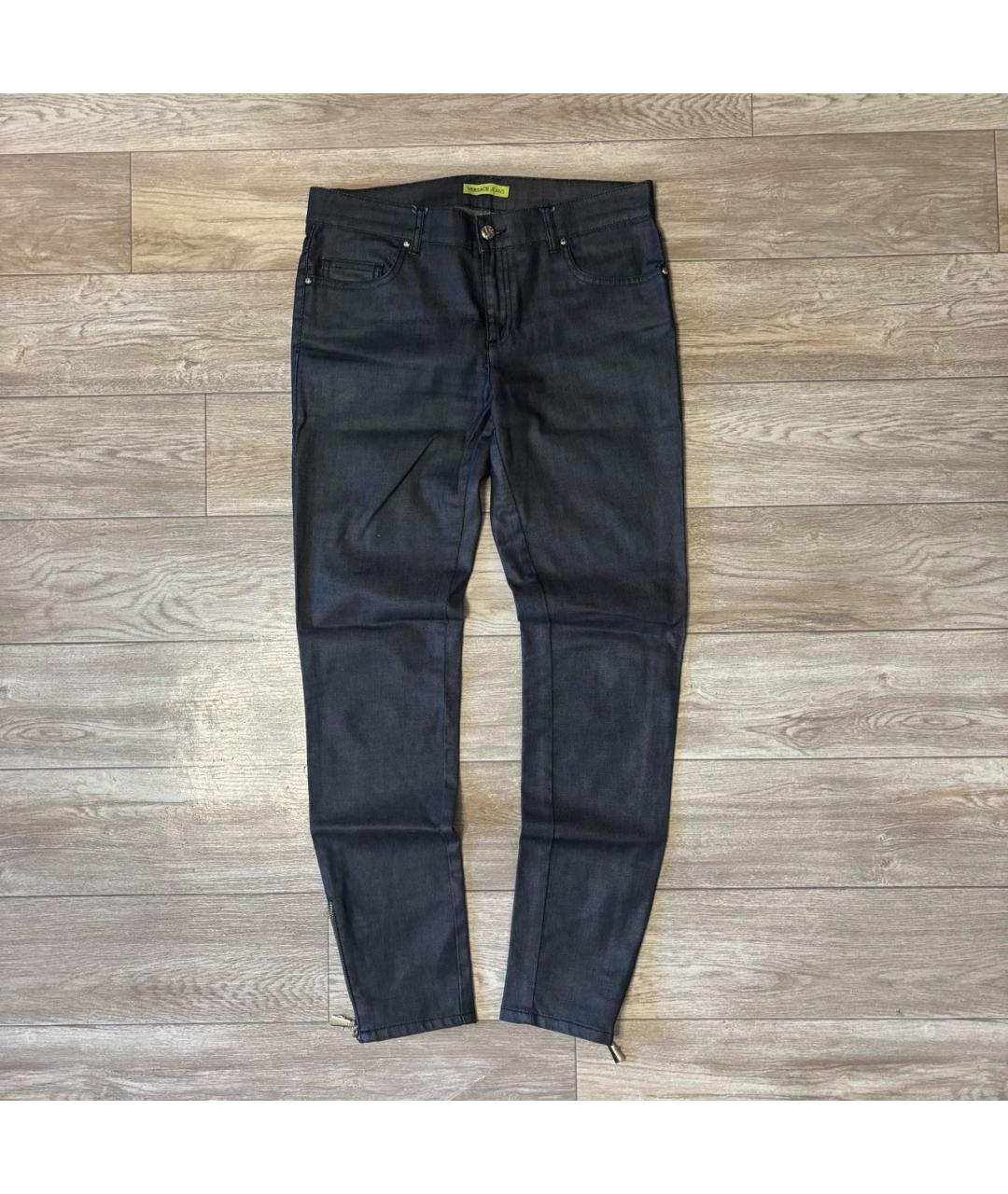 VERSACE JEANS COUTURE Черные хлопковые джинсы слим, фото 9