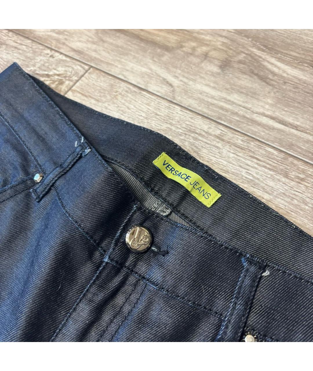 VERSACE JEANS COUTURE Черные хлопковые джинсы слим, фото 6