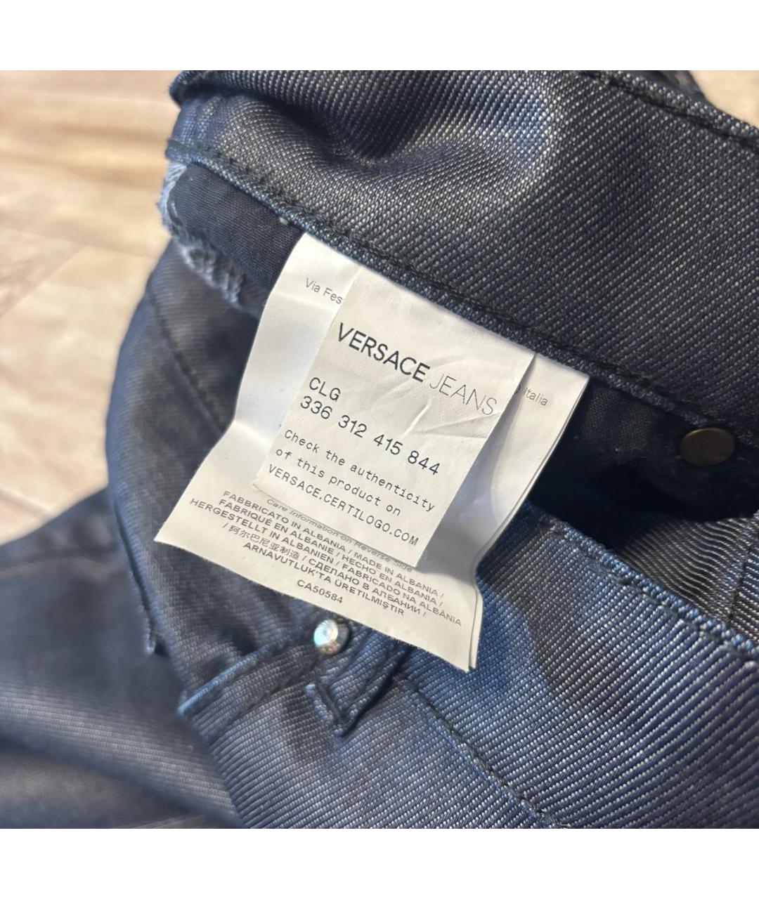 VERSACE JEANS COUTURE Черные хлопковые джинсы слим, фото 4