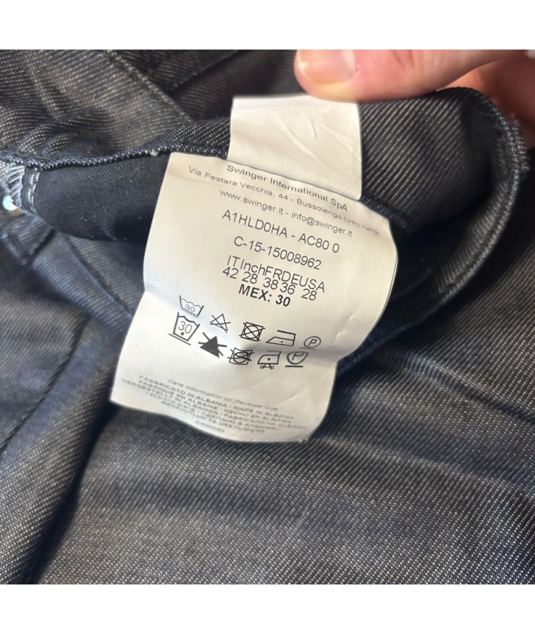 VERSACE JEANS COUTURE Черные хлопковые джинсы слим, фото 3