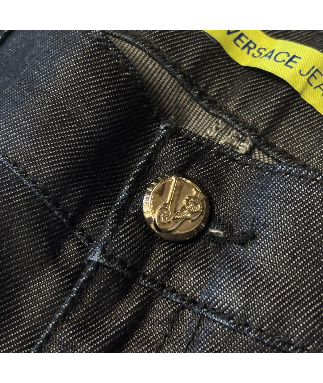 VERSACE JEANS COUTURE Черные хлопковые джинсы слим, фото 5