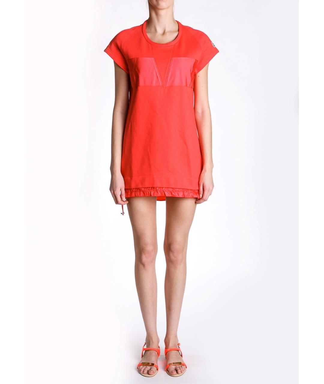 MONCLER Коралловое хлопковое повседневное платье, фото 2