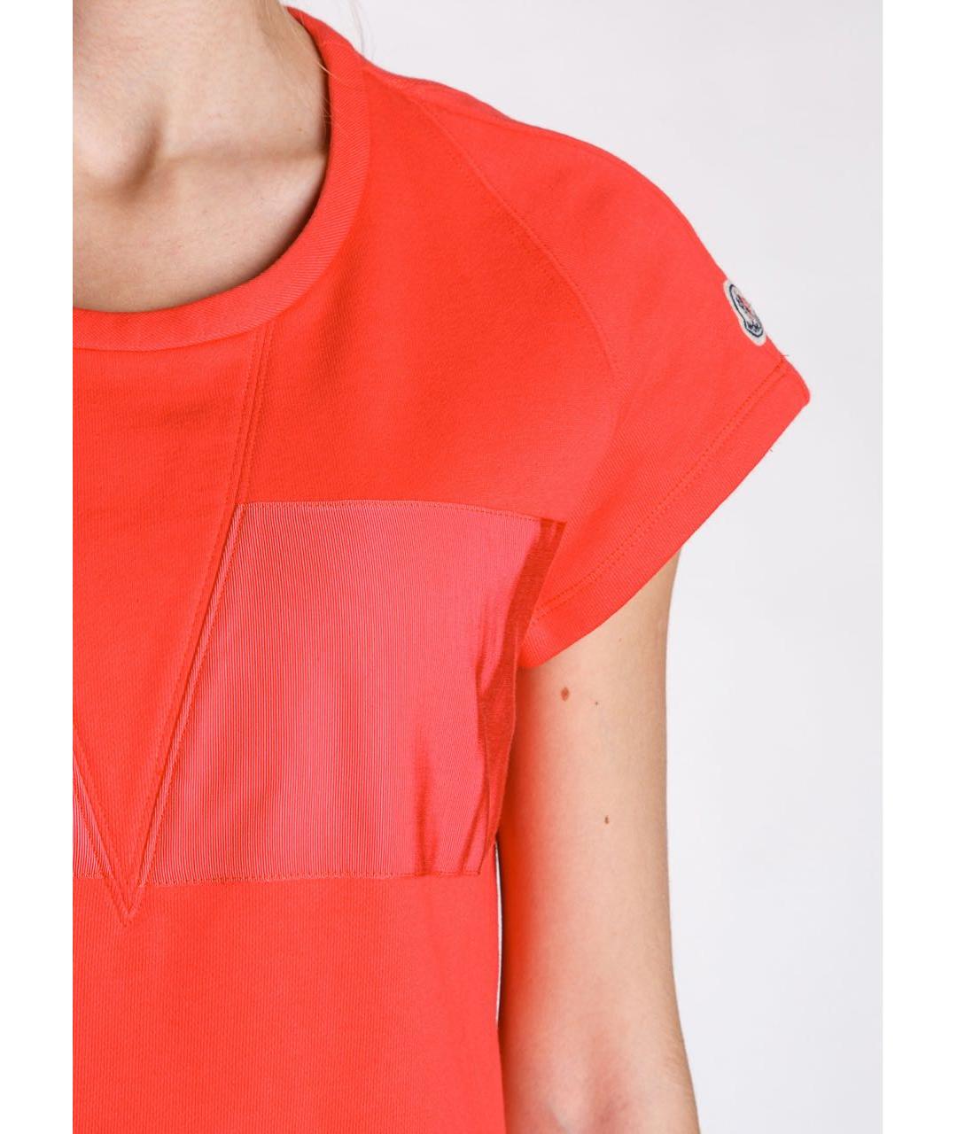 MONCLER Коралловое хлопковое повседневное платье, фото 5