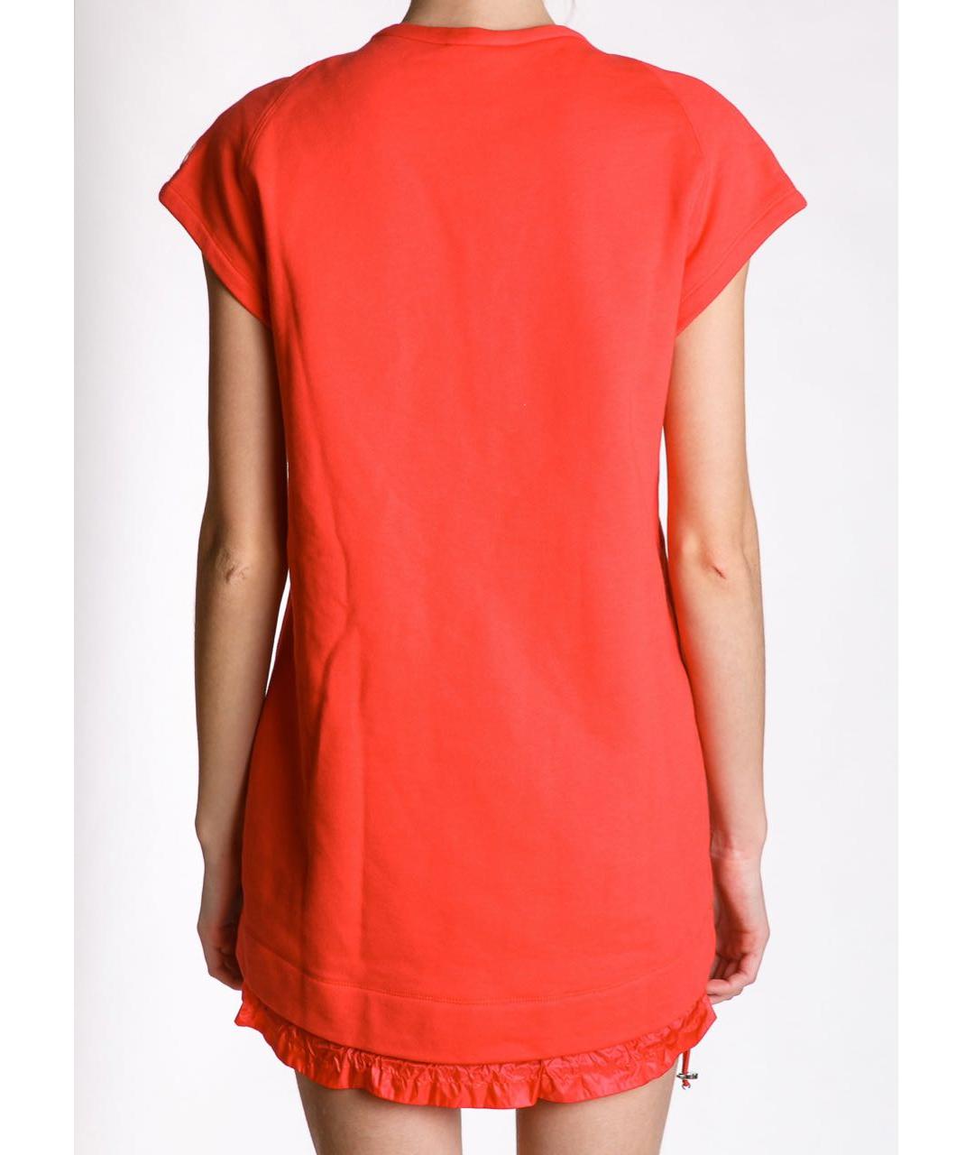 MONCLER Коралловое хлопковое повседневное платье, фото 4