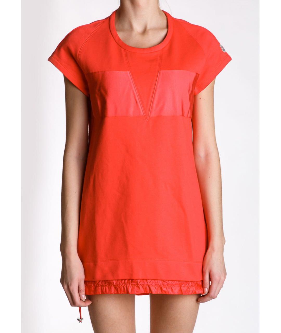 MONCLER Коралловое хлопковое повседневное платье, фото 3