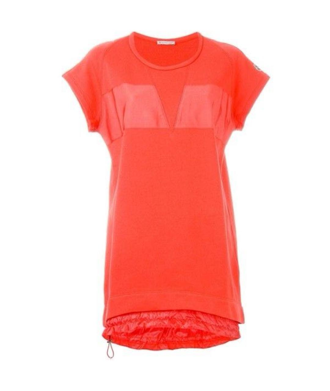 MONCLER Коралловое хлопковое повседневное платье, фото 9