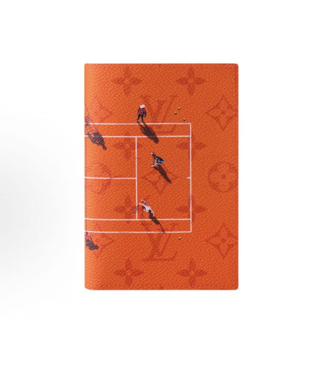 LOUIS VUITTON Оранжевый кожаный кошелек, фото 4