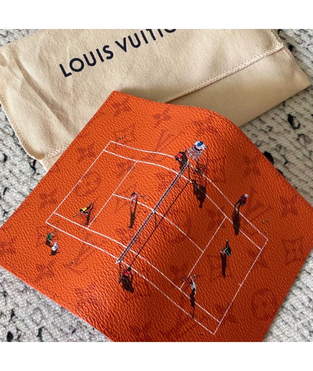 LOUIS VUITTON Оранжевый кожаный кошелек, фото 3