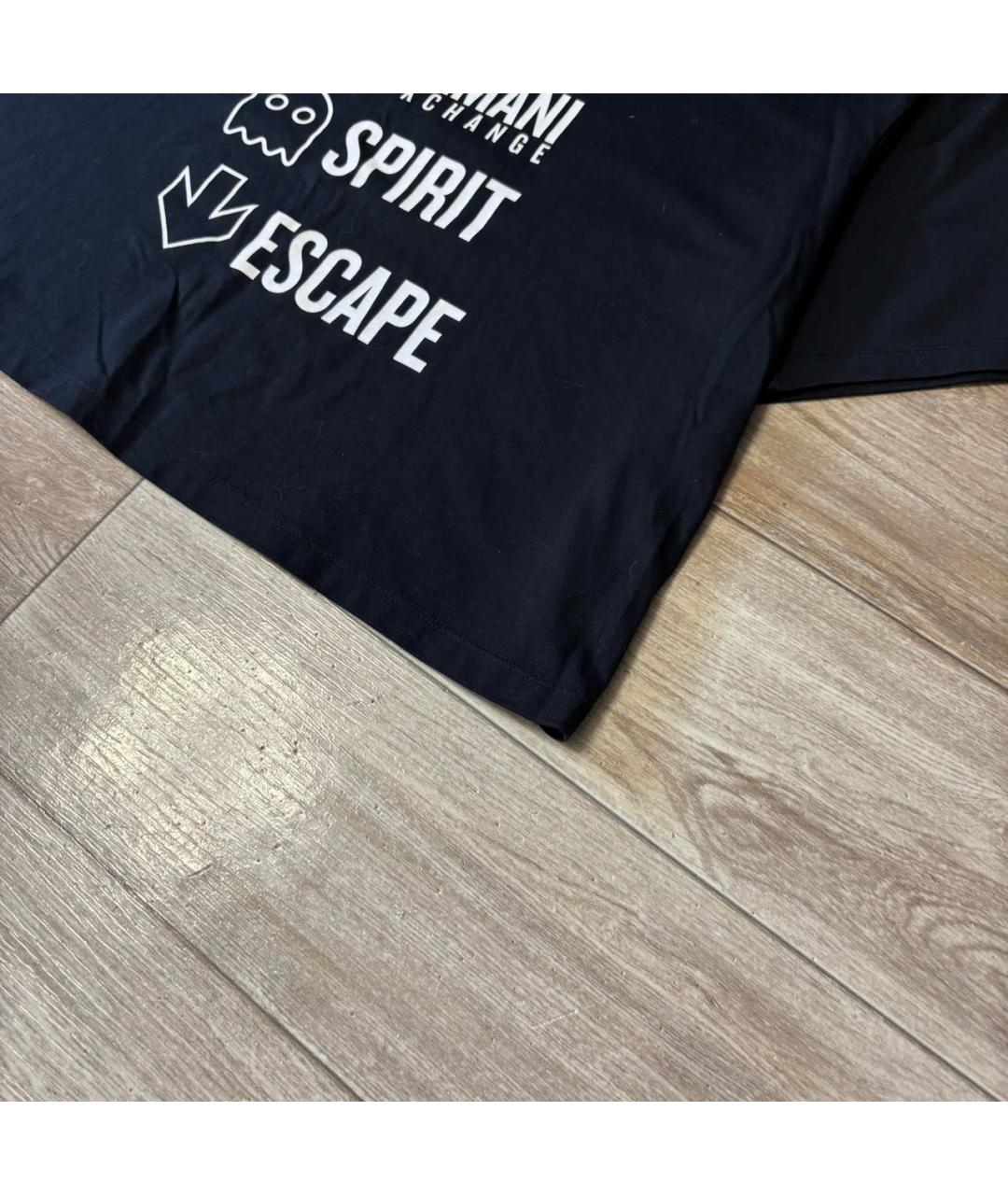 ARMANI EXCHANGE Черная хлопковая футболка, фото 3