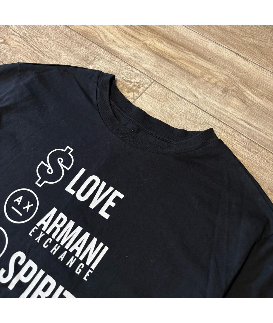 ARMANI EXCHANGE Черная хлопковая футболка, фото 2