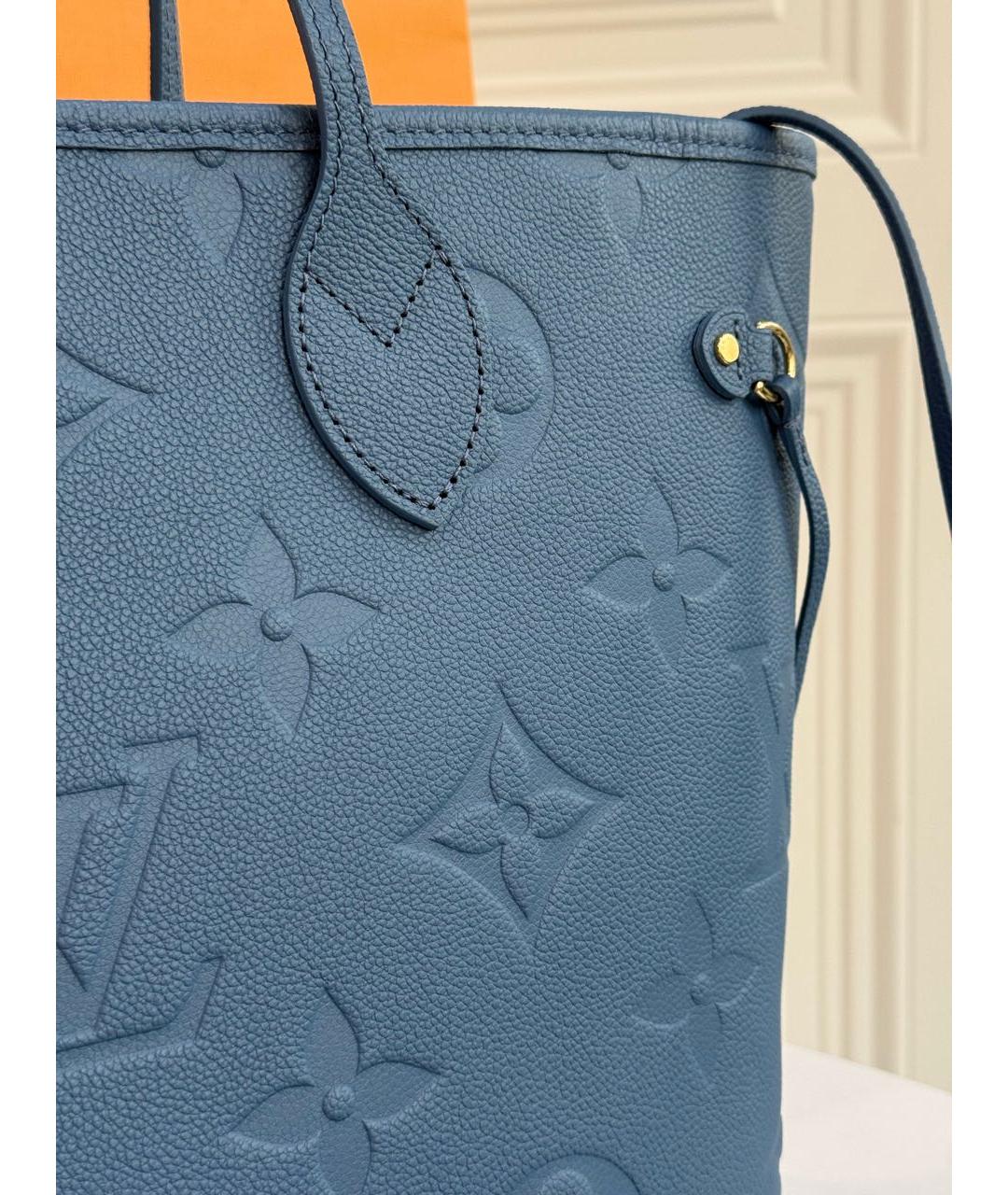 LOUIS VUITTON Голубая кожаная сумка тоут, фото 8