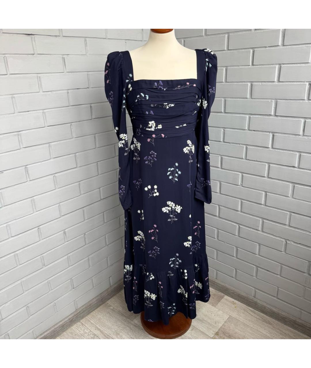 SELF-PORTRAIT Темно-синее вискозное вечернее платье, фото 9