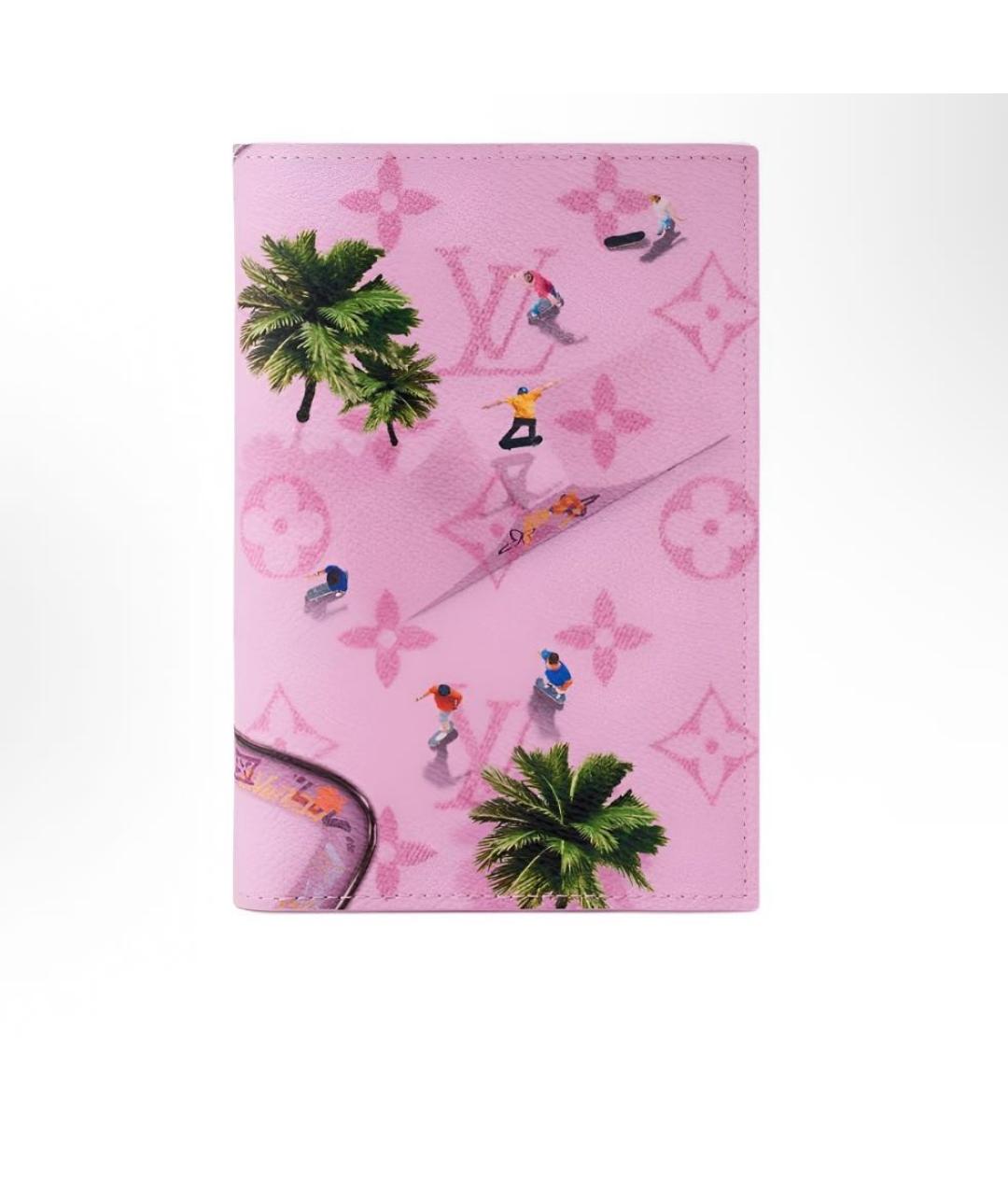 LOUIS VUITTON Коралловый кожаный кошелек, фото 5