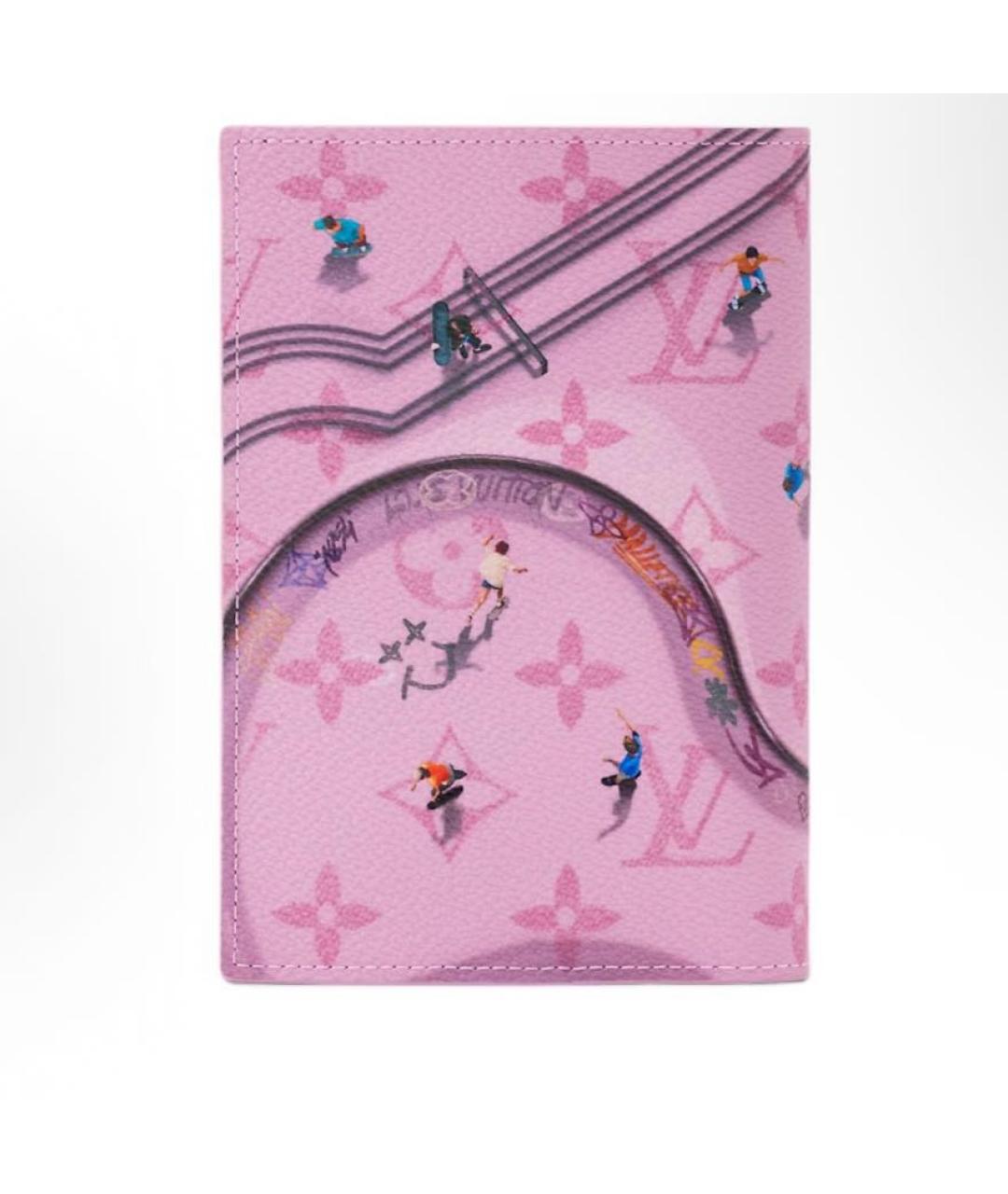 LOUIS VUITTON Коралловый кожаный кошелек, фото 2