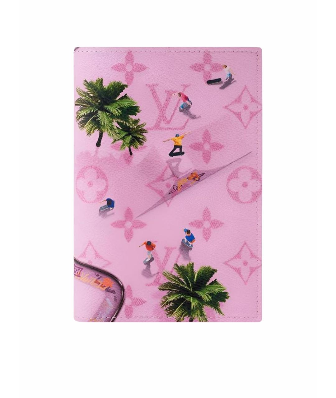 LOUIS VUITTON Коралловый кожаный кошелек, фото 1