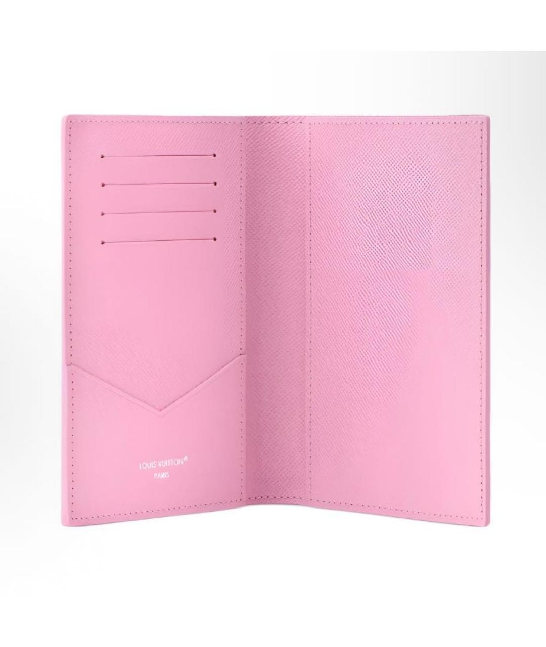 LOUIS VUITTON Коралловый кожаный кошелек, фото 3