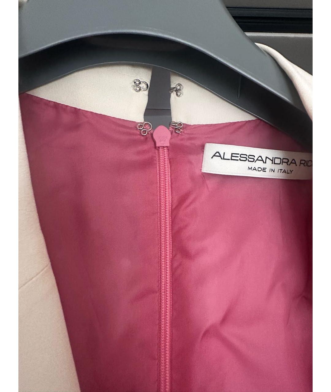 ALESSANDRA RICH Розовое шелковое коктейльное платье, фото 6