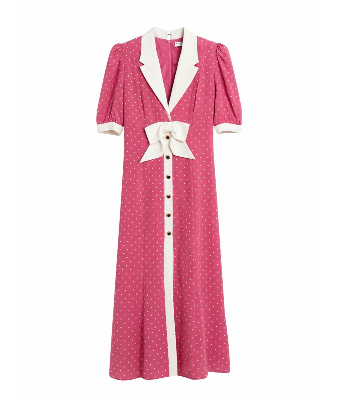 ALESSANDRA RICH Розовое шелковое коктейльное платье, фото 1